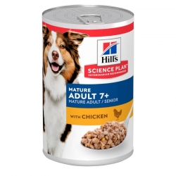 Pack x12 Hills Science Plan Mature Adult 7+ boîte pour chiens au goût de poulet