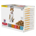 Hills Science Plan Sterilised Multipack sobres para gatos de carne y pescado