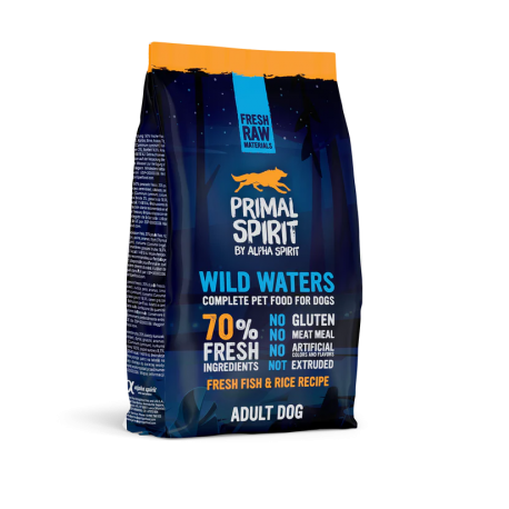Alpha Spirit pienso para perros Primal 70% Wild Waters con pescado y pollo