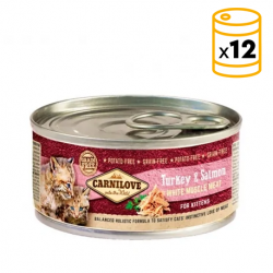Pack Carnilove Kitten Turkey & Salmón boîtes de dinde et saumon pour chaton