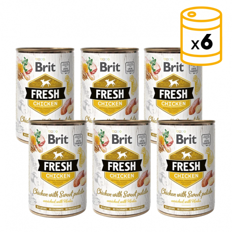 Brit fresh pollo con patata latas para perro