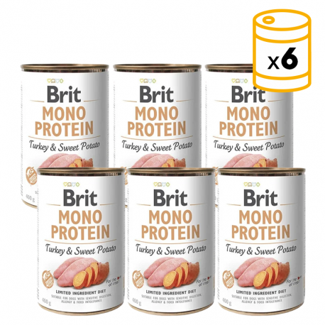 Brit mono protein pavo y con patata latas para perro