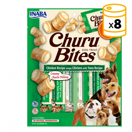 Pack Churu Dog Adult Bites de Pollo Con Atun 8x96gr