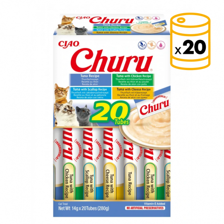 Pack Churu para gato adulto Pure Mix de Atún y Pollo 20x14gr