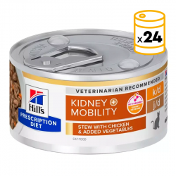 Pack Comida Húmeda Hills Prescription Diet K/D Mobility Estofado para gatos de Pollo y Verdura