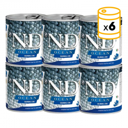 Pack boîtes Farmina ND Dog Ocean aliment humide pour chiens au saumon et à la morue