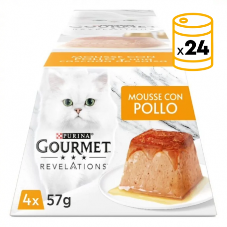 Gourmet Revelations Mousse Pollo Comida Humeda Para Gato 24x57g