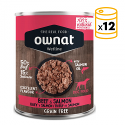 Ownat Wetline comida húmeda para perros beef & salmon