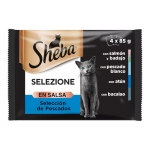 Sheba Selezione Caja Multipack Comida Húmeda en Salsa para Gatos Selección de Pescado
