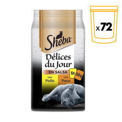 Sheba Délices Du Jour Comida Húmeda en Salsa para Gatos con Pollo y Pavo