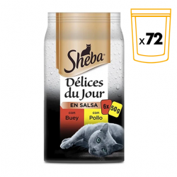 Sheba Délices Du Jour Comida Húmeda en Salsa para Gatos con Pollo y Buey
