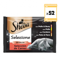 Sheba Selezione Multipack Comida Húmeda en Salsa para Gatos Selección de Carnes
