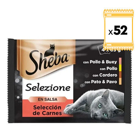 Sheba Selezione Multipack Comida Húmeda en Salsa para Gatos Selección de Carnes