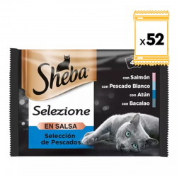 Sheba Selezione Caja Multipack Comida Húmeda en Salsa para Gatos Selección de Pescado
