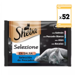 Sheba Selezione Caja Multipack Comida Húmeda en Salsa para Gatos Selección de Pescado