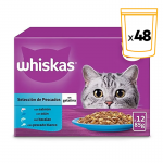 Whiskas Multipack Comida húmeda en Gelatina para Gatos Selección de Pescado