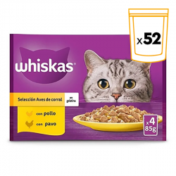 Whiskas Comida húmeda en Gelatina para Gatos Selección de Aves