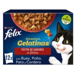 Felix Sensations Caja Multipack Comida húmeda para Gatos en Gelatina Selección de Carnes