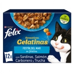 Felix Sensations Caja Multipack Comida húmeda para Gatos en Gelatina Selección de Pescado