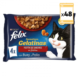 Felix Sensations Comida húmeda para Gatos en Gelatina Selección de Carnes