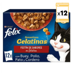 Felix Sensations Pack Multi Nourriture Humide pour Chats en Gelée Sélection de Viandes