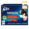 Felix Fantastic Pack Multipack Nourriture Humide pour Chats en Gelée Sélection de Viandes