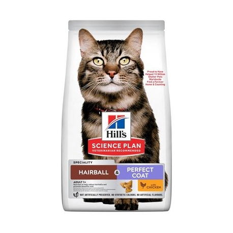 Hills Science Plan Hairball & Perfect Coat Pienso Para Gatos con Pollo