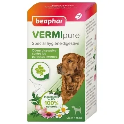 Beaphar VERMIpure comprimidos naturales parásitos internos para perros medianos y grandes