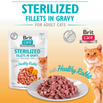 Brit care cat sterilized filetes en salsa con conejo latas para gato