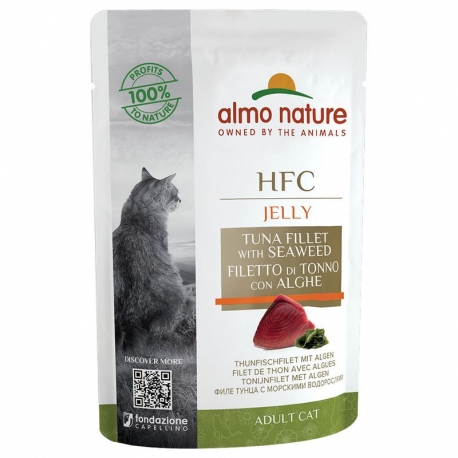 Almo Nature HCF Jelly Comida Húmeda en Gelatina para Gatos con Atún y Lenguado