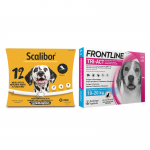 Pack Super Protection : Collier Scalibor 65 cm + Frontline Tri-Act 3 pipettes (10-20 kg) chiens de taille moyenne