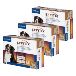 Effitix antiparasitaire pack 3 unités (12 pipettes) pour chiens taille géant (40-60 kg)
