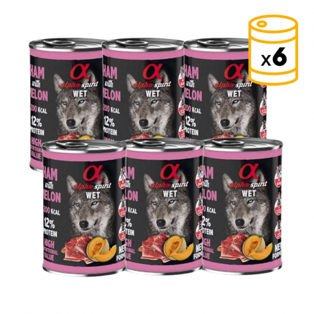 Alpha Spirit pack Latas para perros de Jamón y Melón