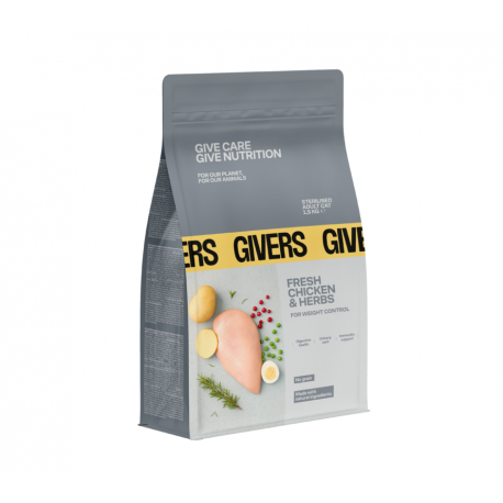 Givers Pienso Natural Para Gatos Esterilizados con Pollo y Hierbas