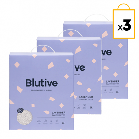 Litière agglomérante Blutive® pour chats Aroma Lavanda 6l
