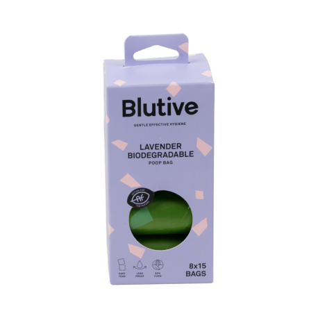 Blutive Bolsas Higiénicas Biodegradables Para Perro Aroma Lavanda