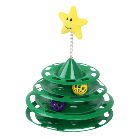 Pawise Juguete con Bolas para Gatos Árbol de Navidad