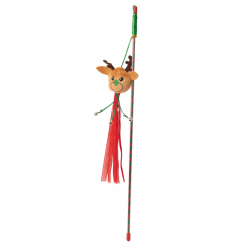 Pawise Caña Plumero Reno de Navidad Juguete para Gatos