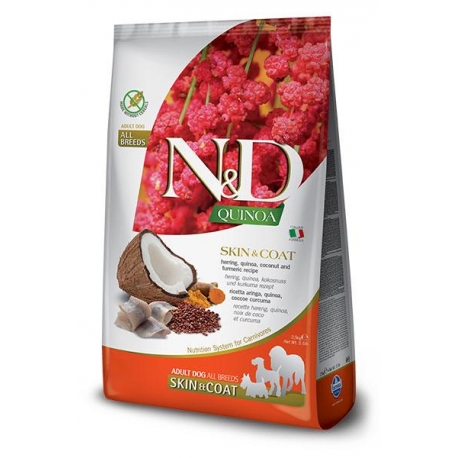 Farmina ND Dog Quinoa Grain free Skin Coat Pescado pienso para perros