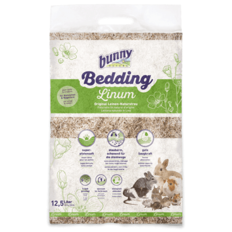 Bunny Lecho Natural Lino 12,5 L Para Conejos Y Roedores