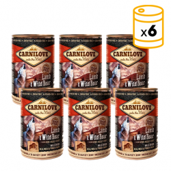 Pack Carnilove Adult Lamb & Roar boîtes avec agneau et sanglier pour chien