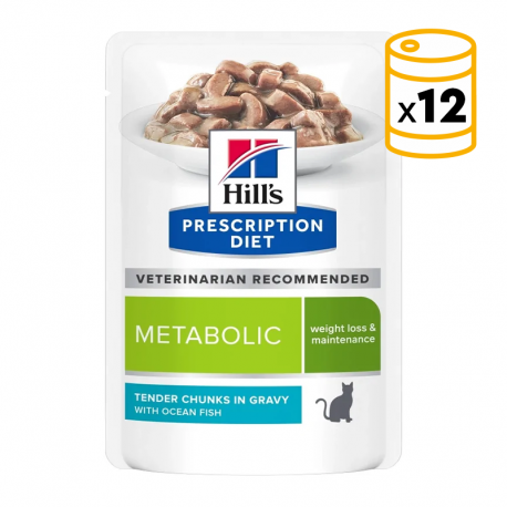 Pack Comida Húmeda Hills Prescription Diet Metabolic para gatos de Pescado Azul