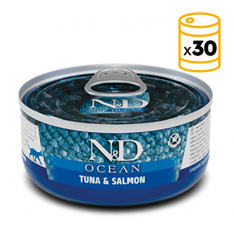 Pack de latas Farmina ND Ocean para gatos con Atún y Salmón