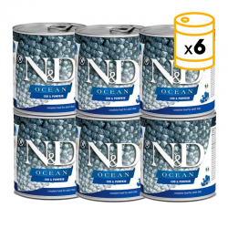 Pack boîtes Farmina ND Dog Ocean Pumpkin aliment humide pour chiens à la morue