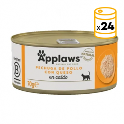 Applaws Latas de Comida Húmeda en Caldo para Gatos con Pollo y Queso