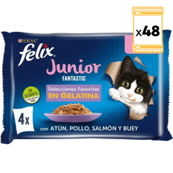 Felix Fantastic Junior Comida húmeda para Gatitos en Gelatina