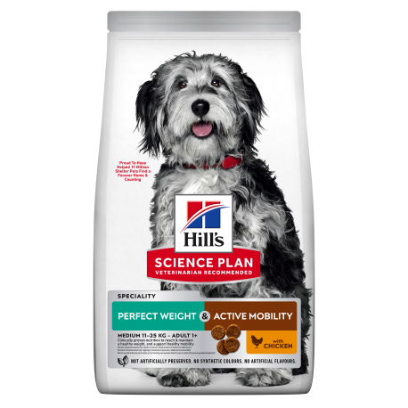 Hills Science Plan Perfect Weight & Active Mobility pienso para perros medianos sabor pollo