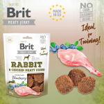 Brit jerky snack meaty coins conejo premios para perro