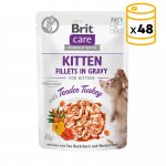 Brit care cat kitten filetes en salsa con pavo latas para gato