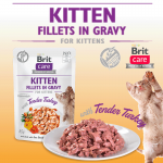 Brit care cat kitten filetes en salsa con pavo latas para gato
